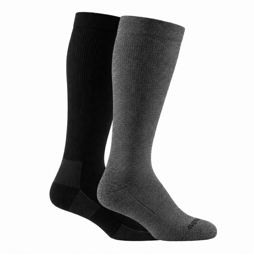 Avena alpaca compression socks in black and grey