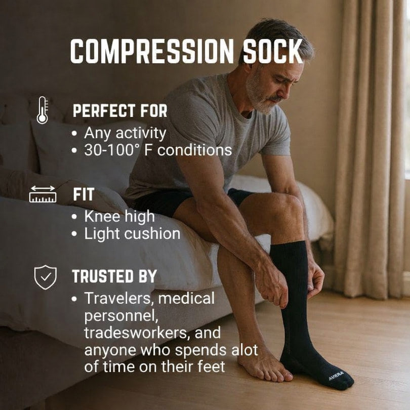 Compression sock perfect for daily wear in changing conditions