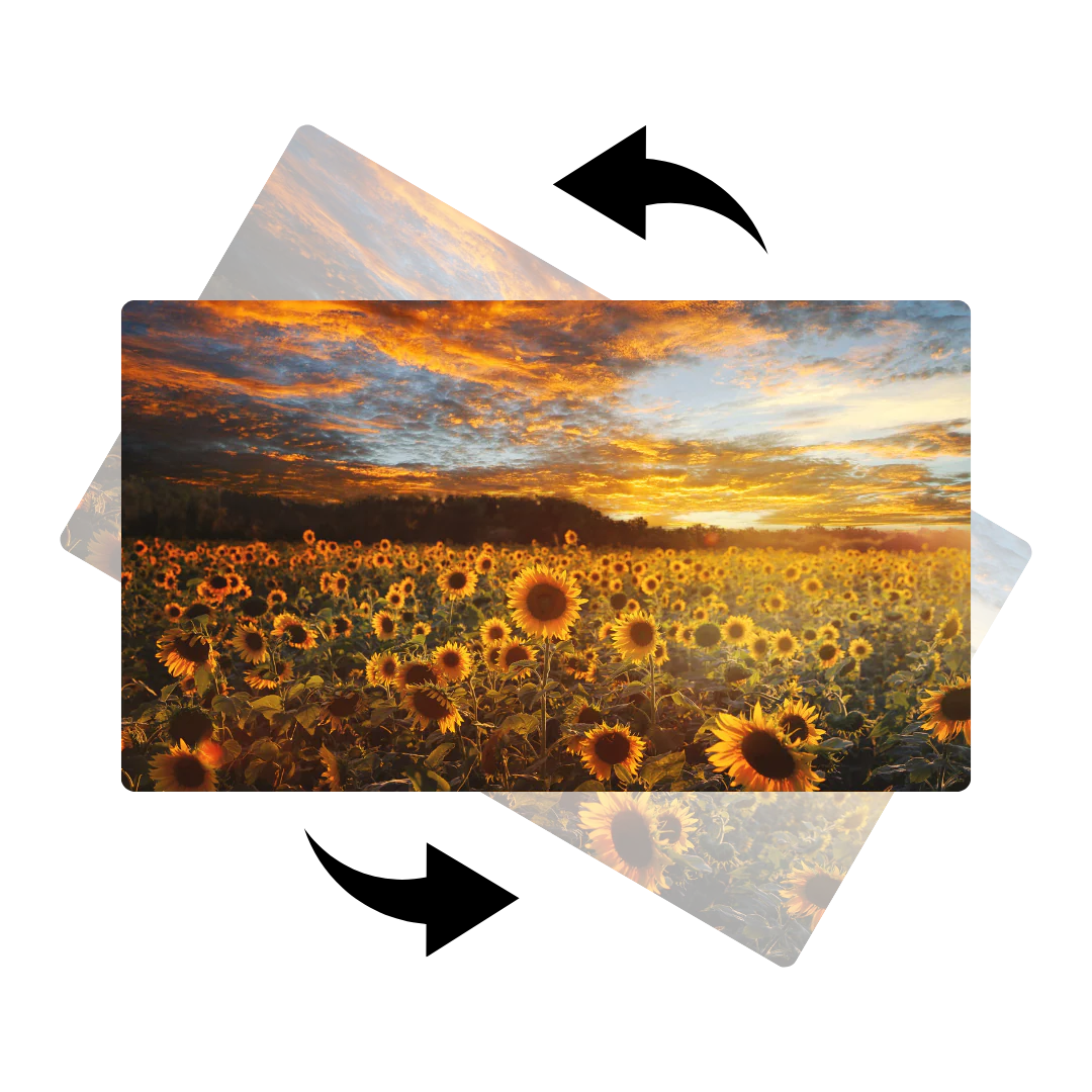 A skewed picture being corrected to a square image