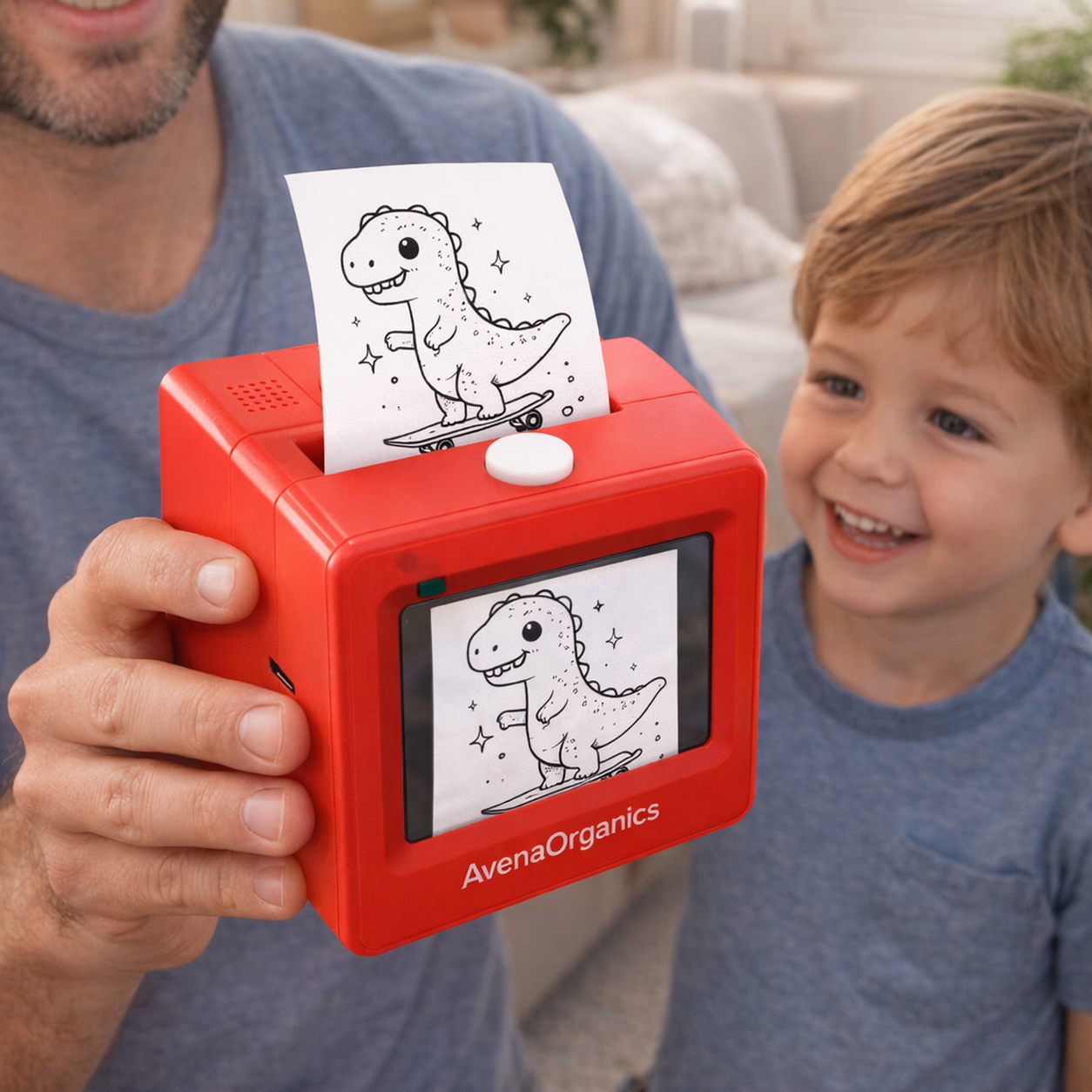 Oddly Fun Sticker Printer club scene: Dad & me