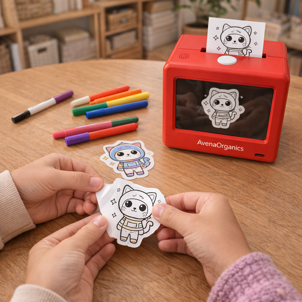 Oddly Fun Sticker Printer club scene: Colour it in