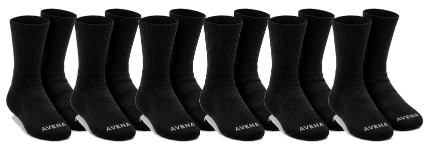 Six pairs of black Avena compression socks, twelve socks total