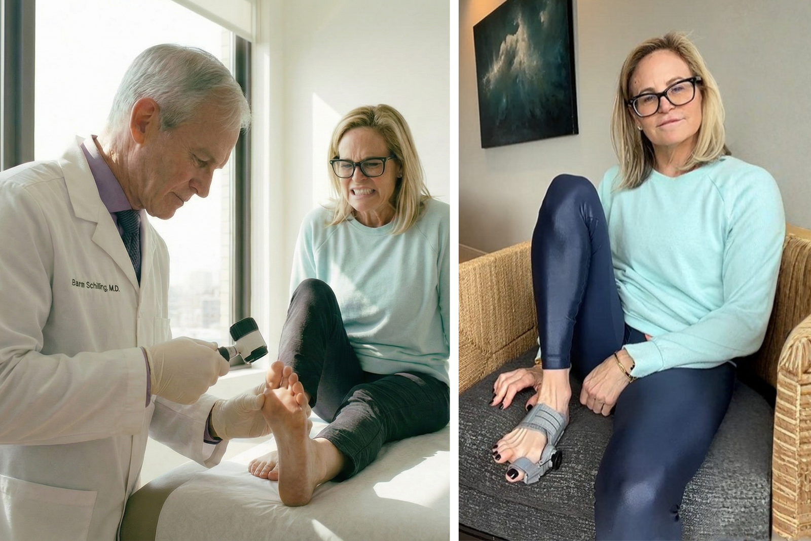 A doctor with an older woman, and a smiling woman