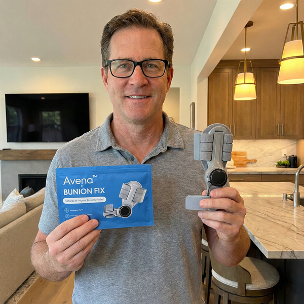 Robert Chen holding the Avena Bunion Fix