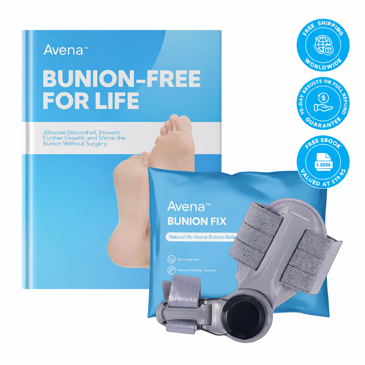 Avena&trade; Bunion Fix special offer with the free Bunion-Free For Life eBook