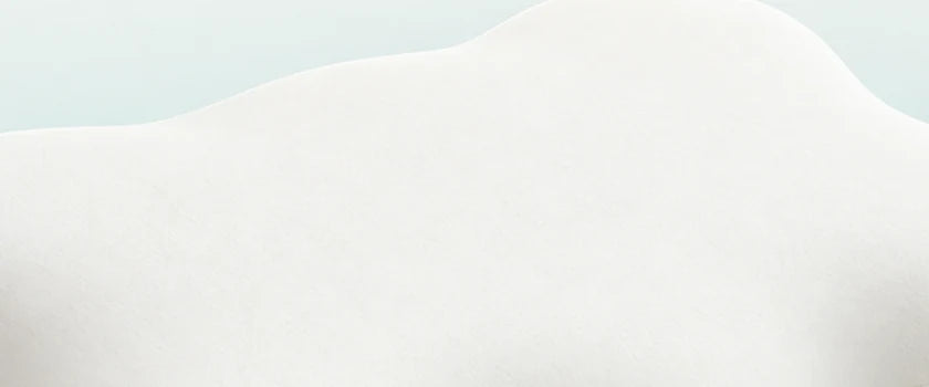 Detail of the Avena Cloud Pillow: the flat top