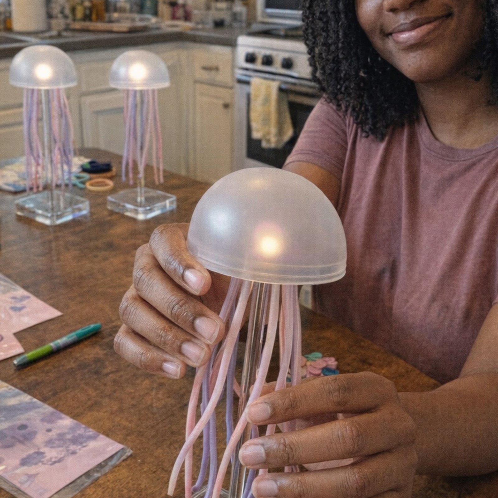 Indoor Dancing Glow Jellyfish lamps shared by @nightstandglow