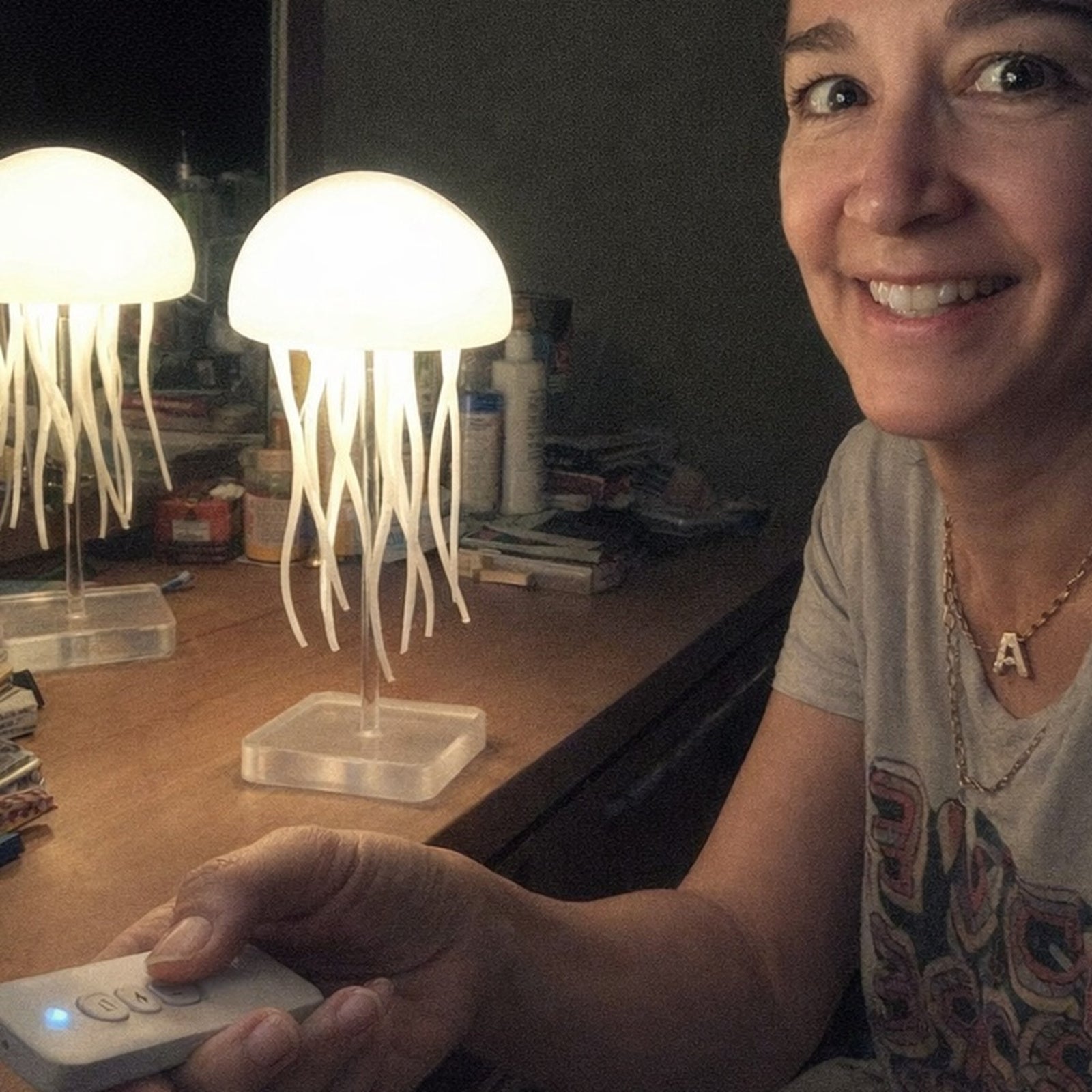 Indoor Dancing Glow Jellyfish lamps shared by @shelfsea