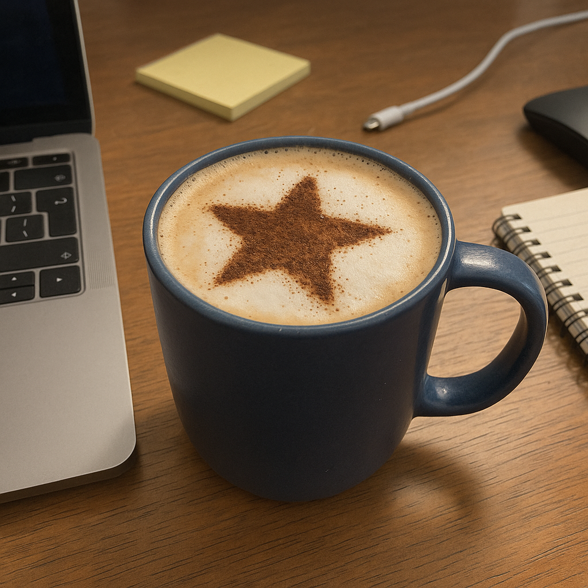 Latte on a desk