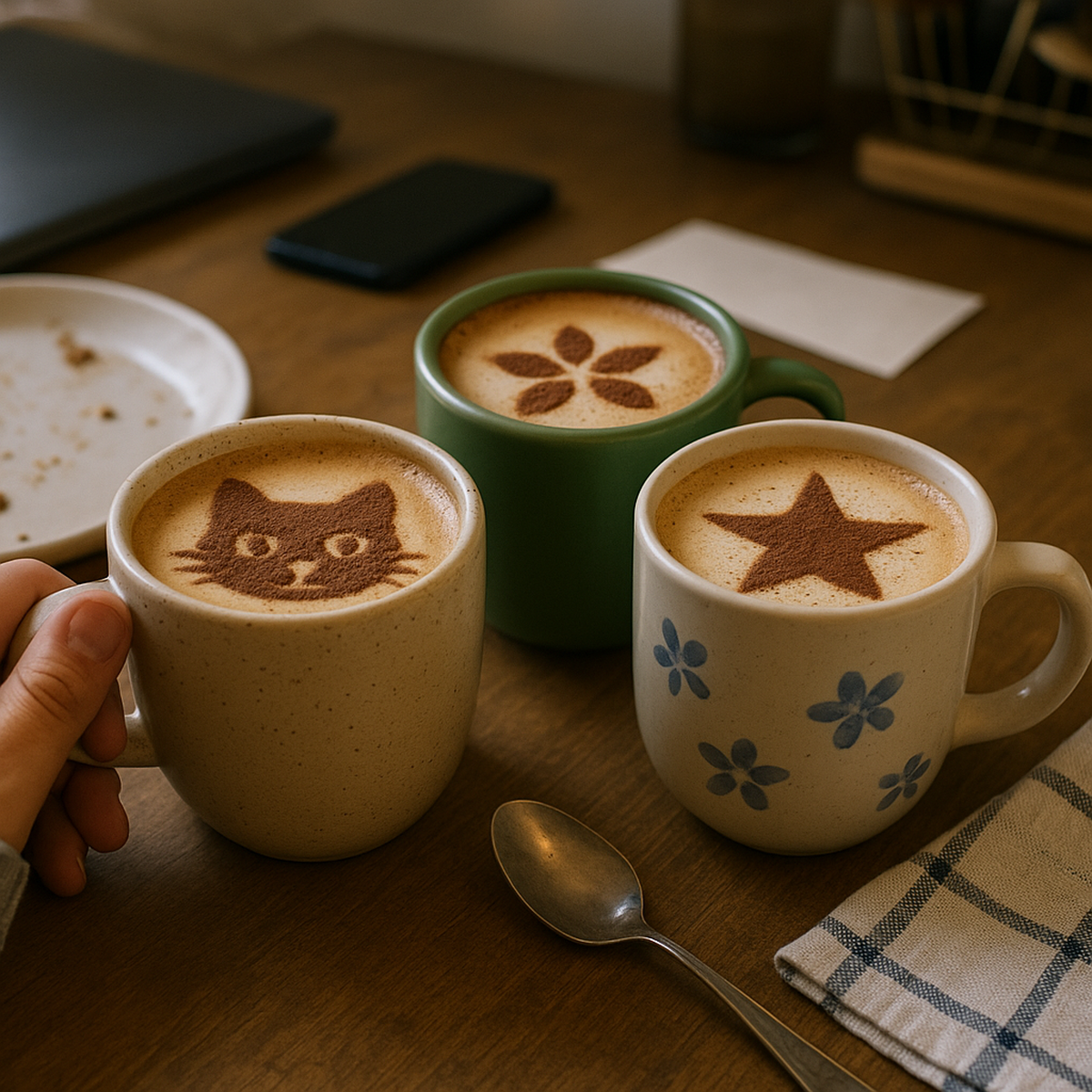 Different latte art designs