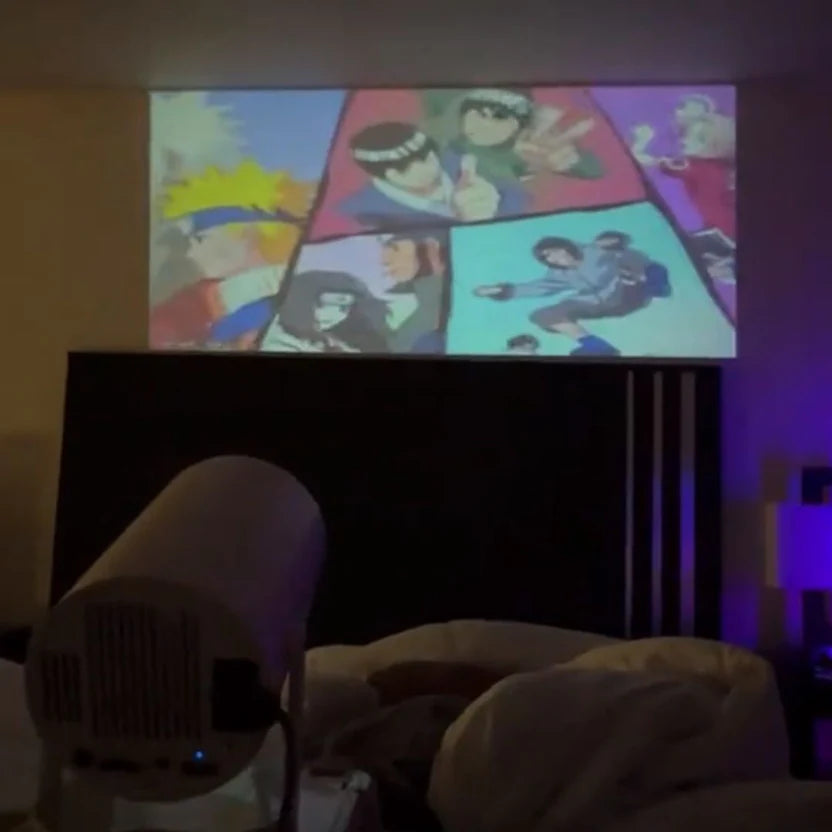 A cheap imitation projector with a dim, washed-out picture
