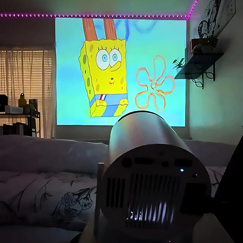 The Mighty Beam projecting a bright, colourful picture