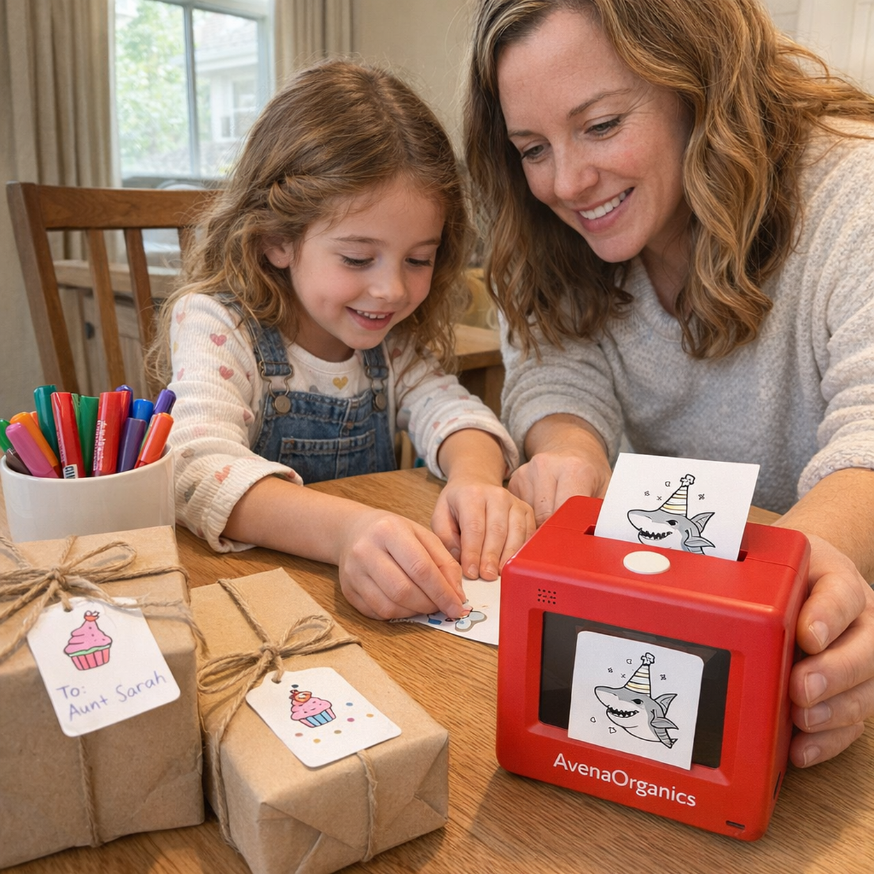 Oddly Fun Sticker Printer club scene: Gift tags
